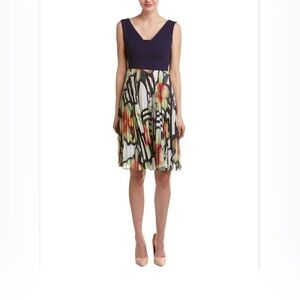 Karen Millen Floral Pleaded Dress Size UK 8/US4- EUC